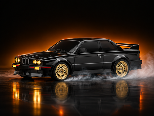 BMW E30, autko RC do driftu, poślizg