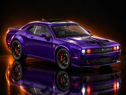 Dodge Challenger Hellcat, fioletowy, autko RC do driftu